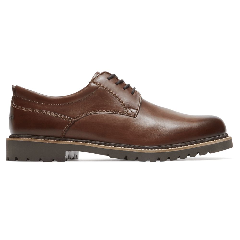 Rockport Marshall Plain Toe - Mens Oxfords - Dark Brown - NZ (KBY-513069)